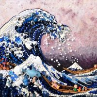 The great wave after hokusai cm x cm  